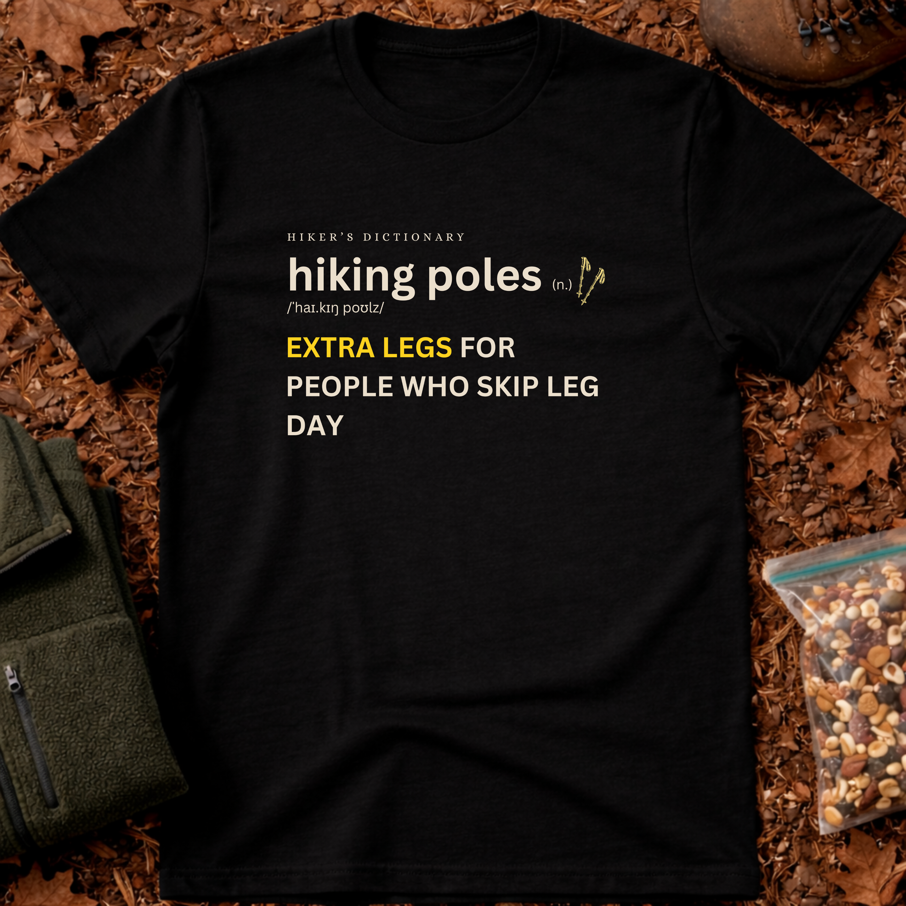Hiking poles funny definition T-Shirt