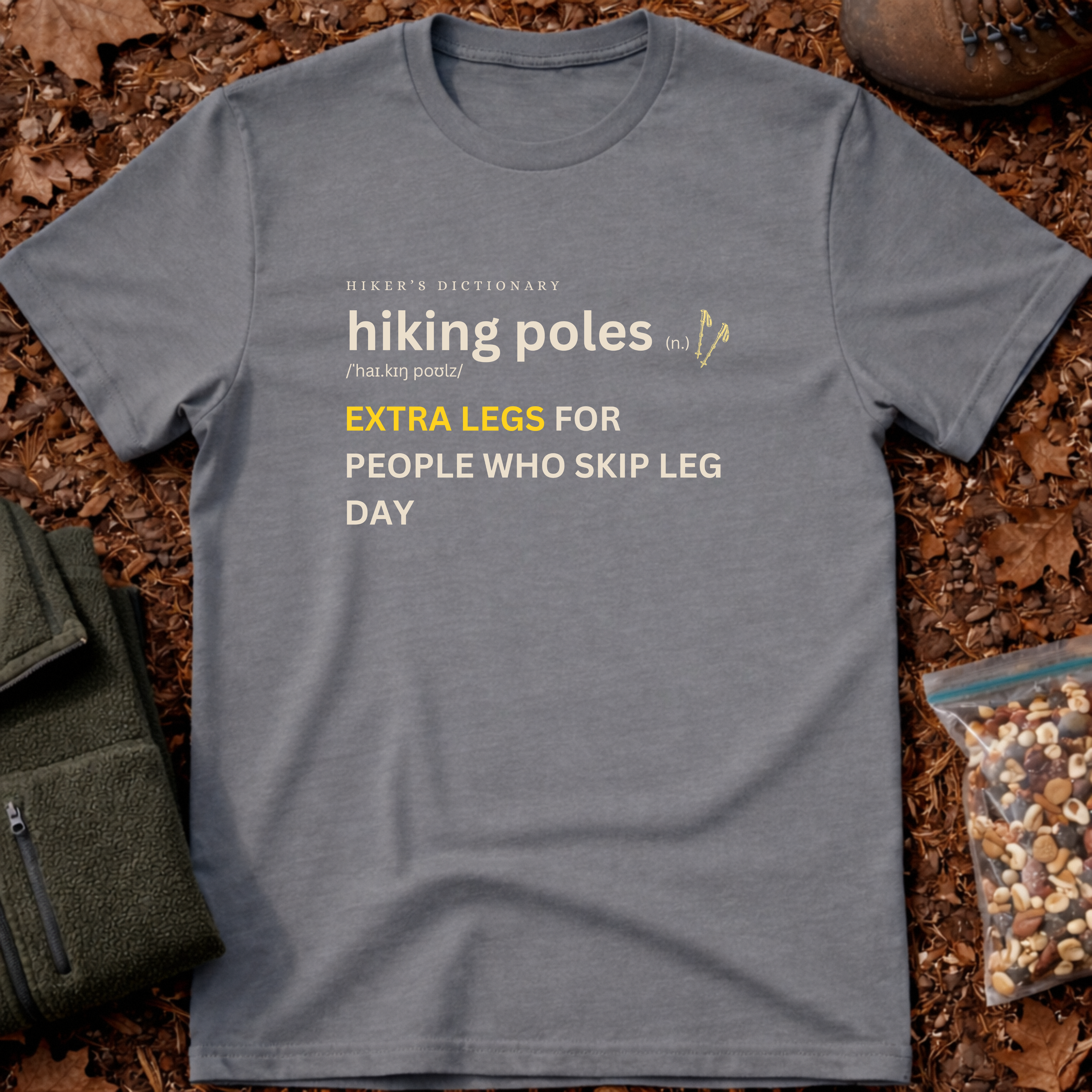 Hiking poles funny definition T-Shirt