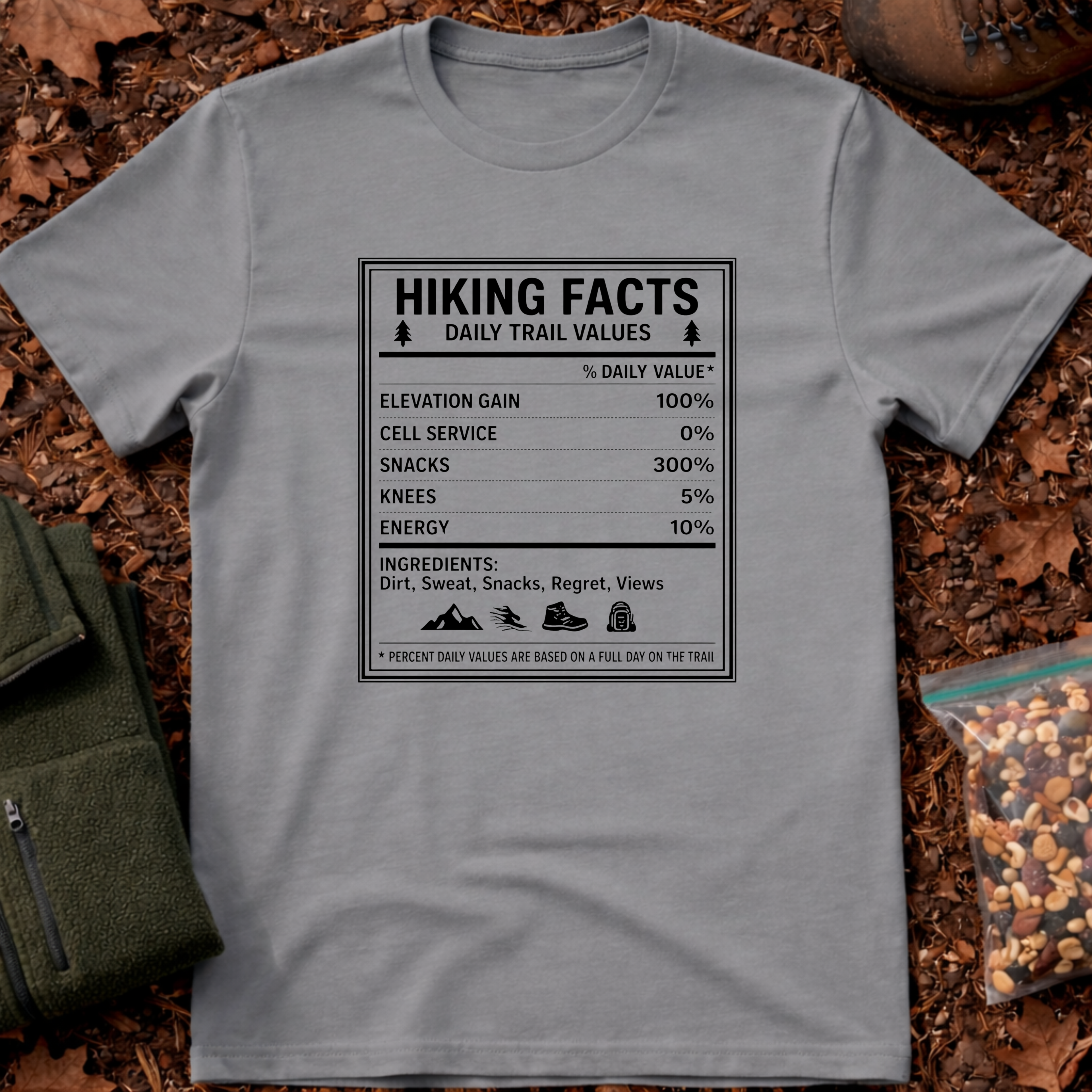 Hiking Facts Chart T-Shirt