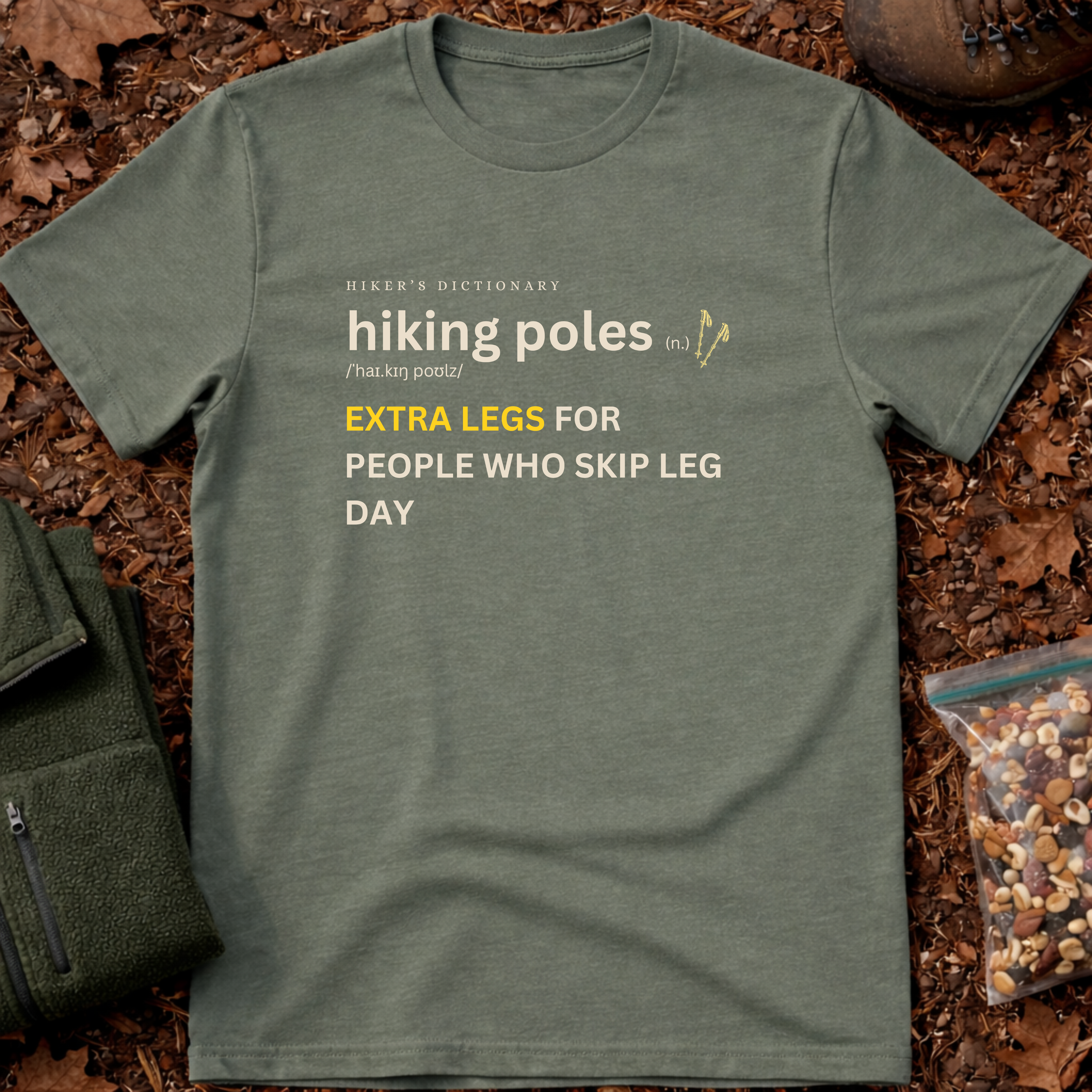 Hiking poles funny definition T-Shirt
