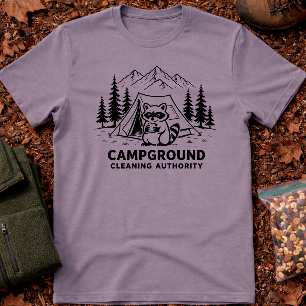Campground Cleaning Authority line art T-Shirt