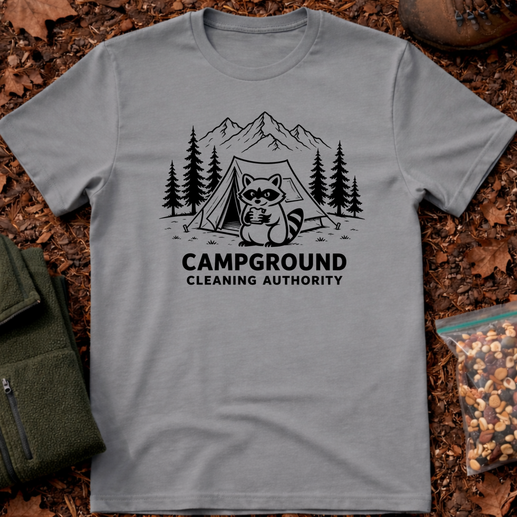 Campground Cleaning Authority line art T-Shirt